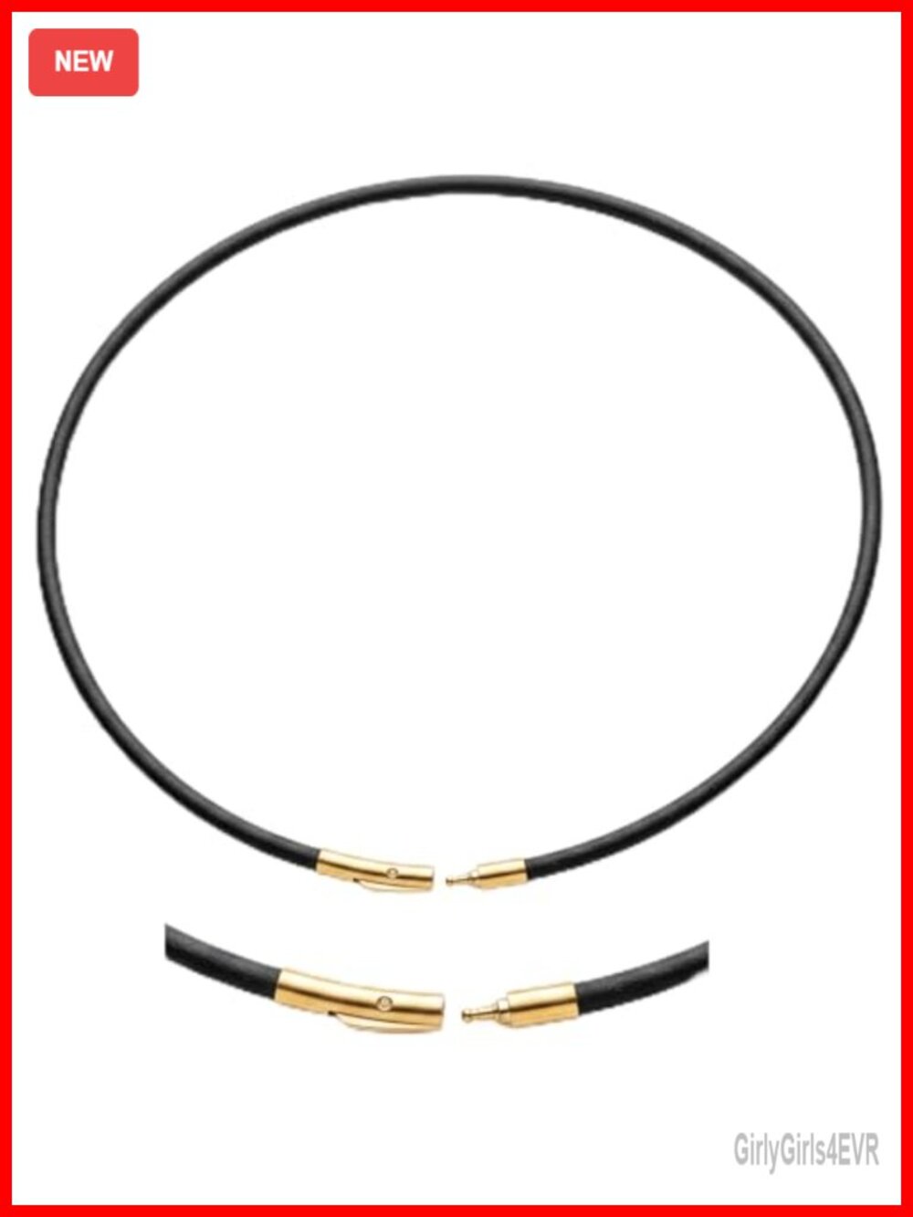 2-Way 3mm Genuine Black Leather Choker Necklace Wrap Bracelet 18K Gold Plated